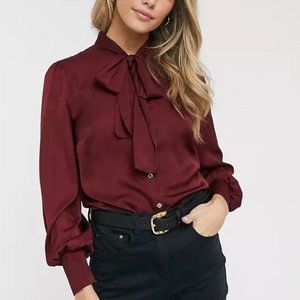 ASOS oasis blouse with pussybow collar in red